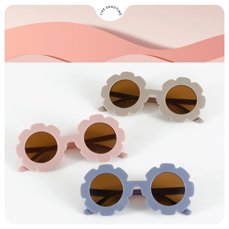 

New Children Sunglasses Sun Flower Round Cute Kids Sun Glasses for Boys Girls Ultraviolet-proof Baby Sunglasses Lovely Eyeglass