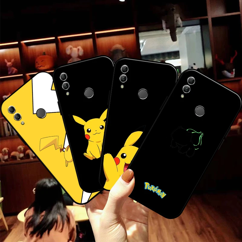 

Cartoon Pokémon Phone Case For Huawei Honor 10 V10 10i 10 Lite 20 V20 20i 20 Lite 30S 30 Lite Pro Soft Black Liquid Silicon