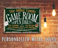 personalized game room sign 8 x 12 or 12 x 18 aluminum tin awesome metal poster