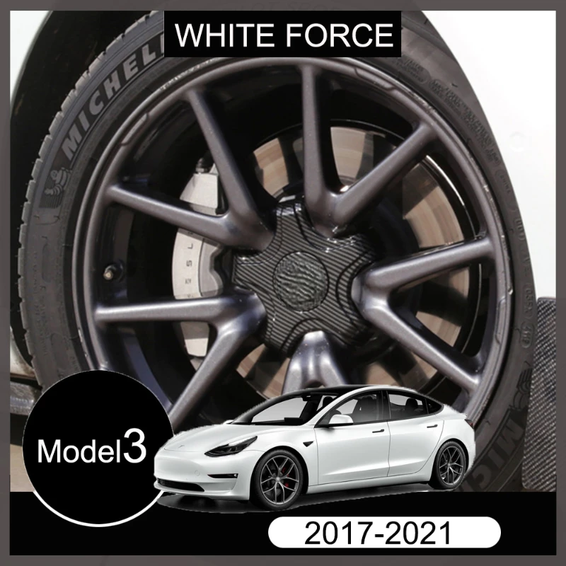 Tapas de centro de rueda de cinco garras para Tesla 3, cubiertas de tuercas de cubo, decoración de coche, modificación ABS 2017-2022