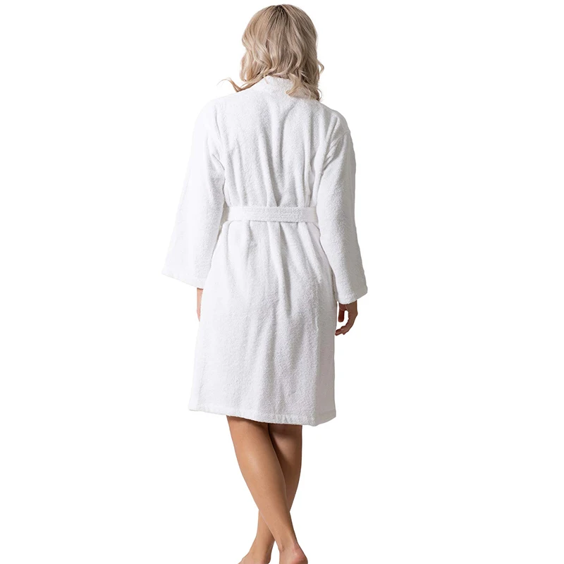 Winter Women's Terry Bathrobe Absorb Water V Neck Ladies Dressing Gown With Sashes Homewear Cotton Kimono For Female 2023
