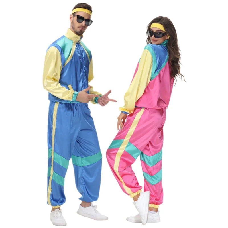 Взрослые мужчины женщины винтаж 80-х годов хип-хоп диско косплей костюм хиппи