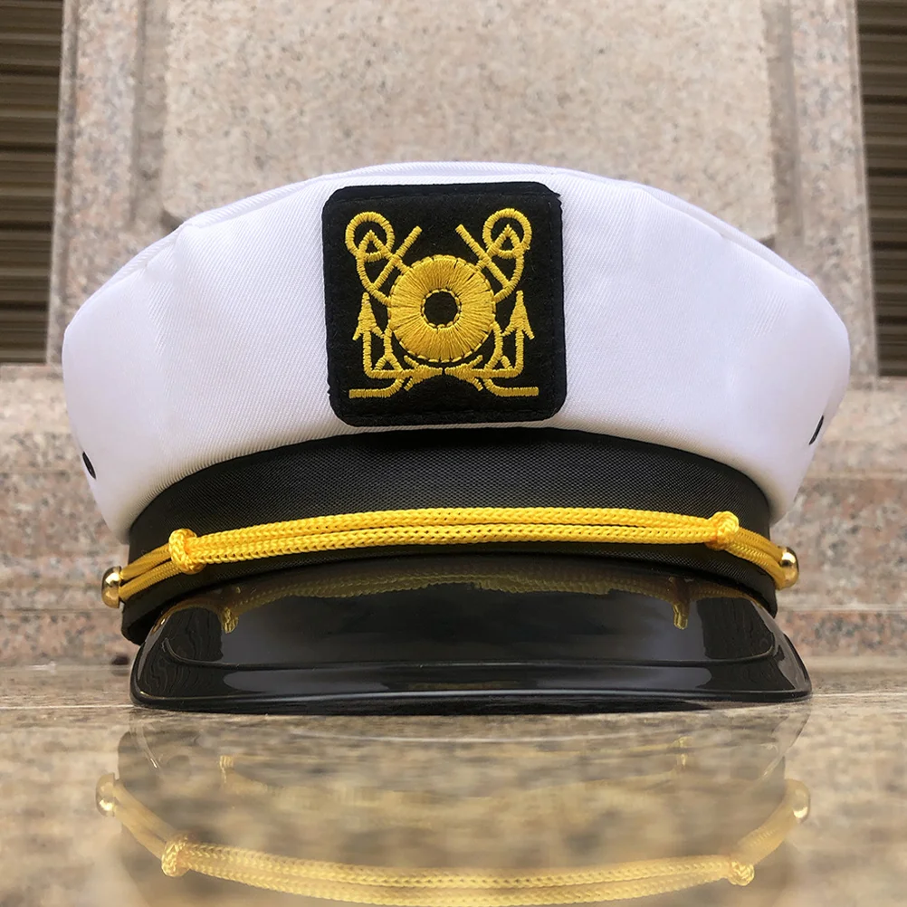 

Embroidered Navy Hat Men Captain Yacht Rockabilly Clothing Women Ship Captains Boating Girl Beanie Costume