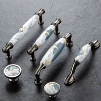sky blueceramic door handles european antique furniture handles drawer pulls kitchen cabinet knobs and handles