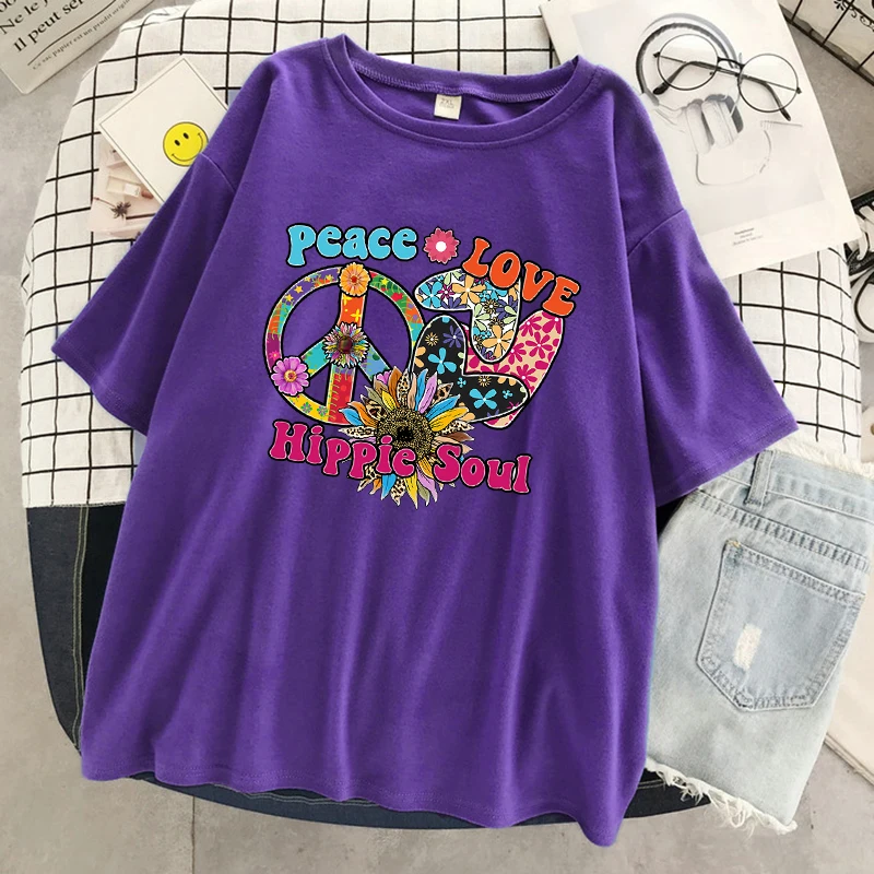 Женская футболка HAMPSON LANQE Peace Love Hippie Soul