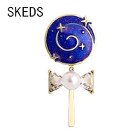 skeds painting sweet women girls drip oil pearl enamel brooches pins fashion bow lollipop cute jewelry sweet party brooch pin