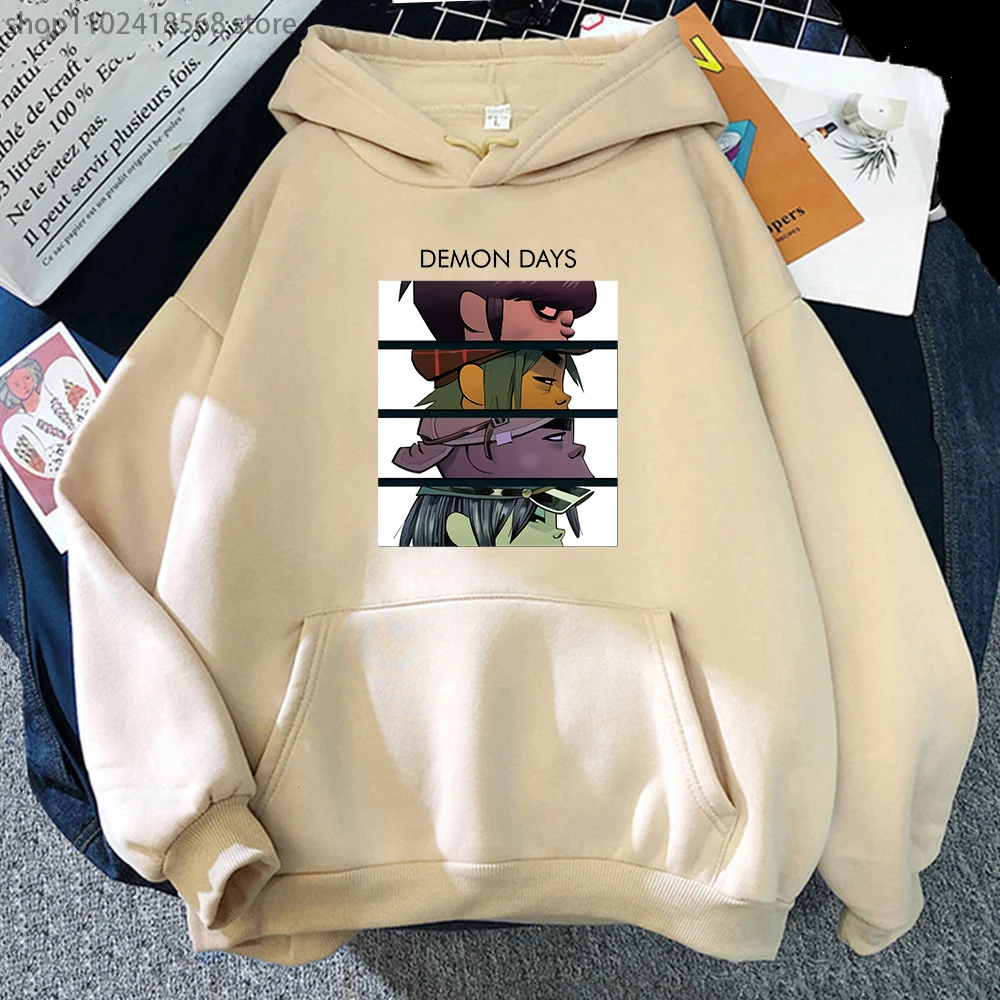 

Music Gorillaz Hoodie Rock Band Sweatshirt Women's Streetwear Hip-hop Clothes Costumes Men Tops Oversize Clothing Men Pullover