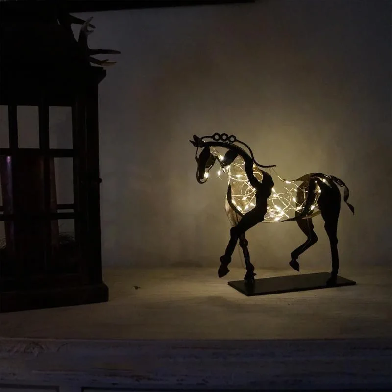 

Metal Horse Sculpture Rustic Standing Horse Statue Figurine for Home Office Desktop Bookshelf Decorations Artwork Crafts Gifts