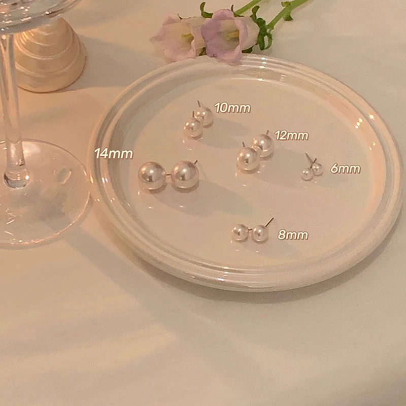 Элегантные большие круглые серьги-гвоздики KADRUFI с имитацией жемчуга свадебные