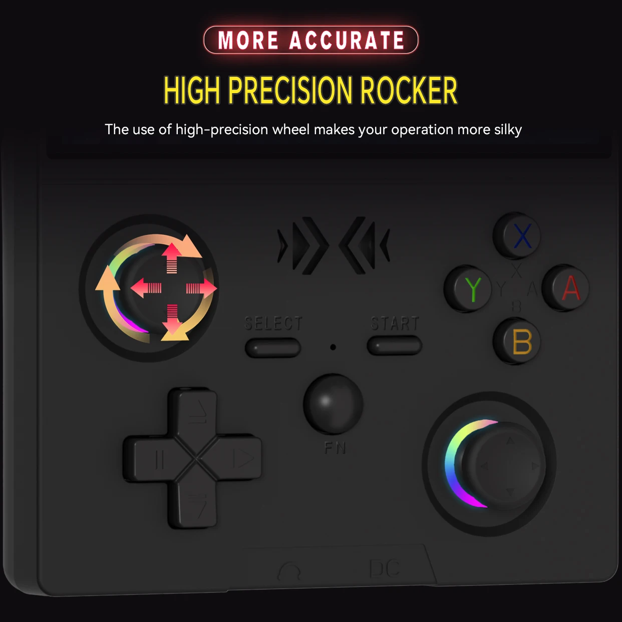 Фото Ретро портативная игровая консоль с IPS-экраном 4,5 дюйма, чипом RK3326, RGB-подсветкой, Wi-Fi, аккумулятором 4000 мАч, 30+ эмуляторами, портативный карманный видеоплеер №5