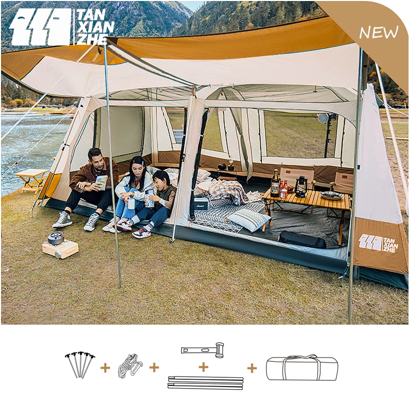 New Big Space Two Bedroom Leisure Outdoor Family Tent Hight Quality Waterproof Ultralarge Camping Tent