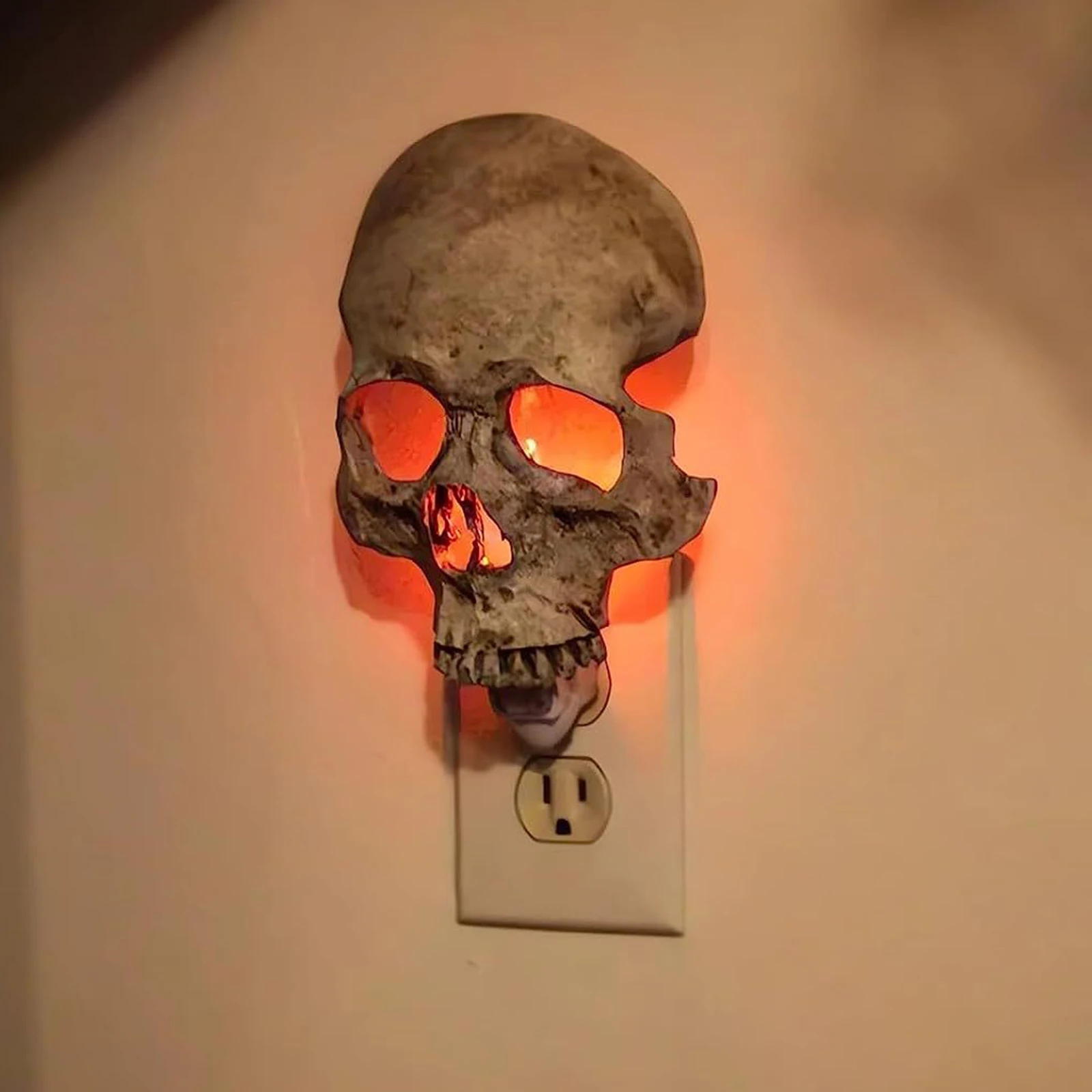 

Skeleton Night Lights Skull Lamp Horror Decorative Skeleton Head Handmade Night Light Light Halloween Spooky Home Decorations