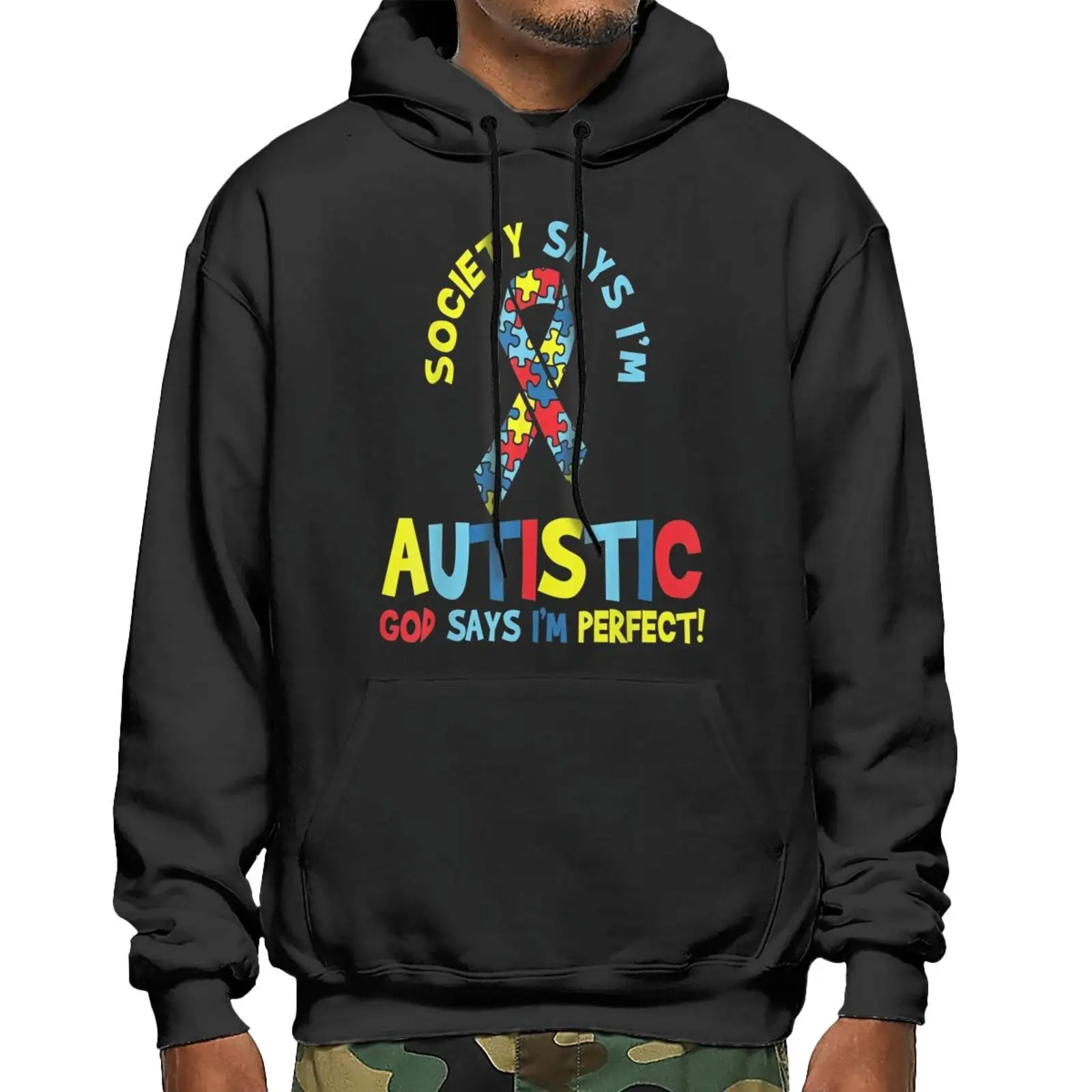 

Autism Awareness Puzzle Ribbon Autistic Hoodie Male Sweatshirt Men's Hoodies Anime Sweatshirt Anime Harajuku Hoodie Man Hoodie