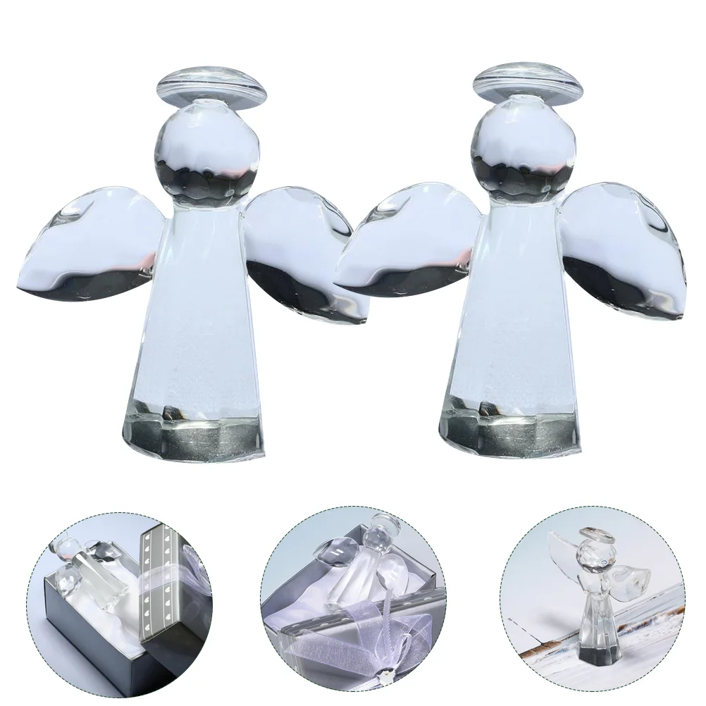 

Angel Statue Figurine Glass Crystal Guardian Figurines Ornament Sculpture Religious Prayer Praying Statues Table Garden Luck