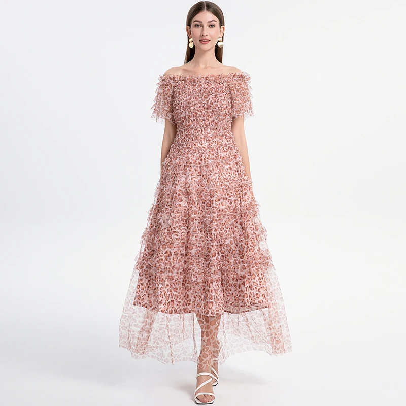 Сексуальные длинные платья с леопардовым принтом для женщин лето 2021 летние
