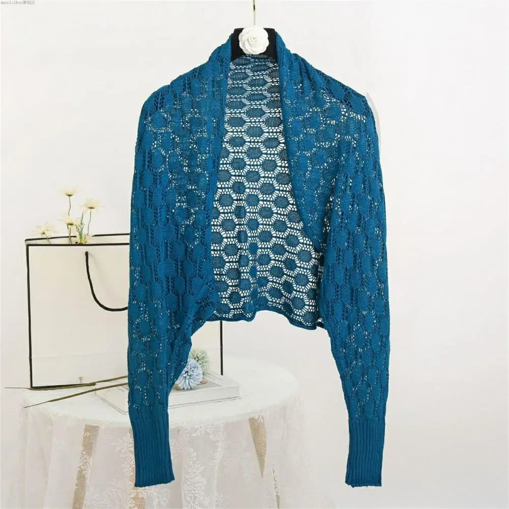 

Solid Color Lightweight Hollow Out Sunscreen Summer Cape Coat Clothing