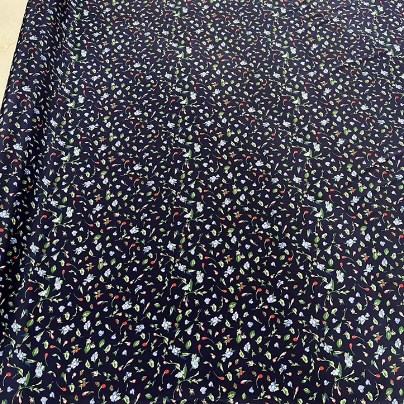 

Silk Crepe Fabric Digital Print Summer Top Cheongsam Shirt Breathable Soft Drape Fabrics Ice Silks Embroidered Wholesale Cloth