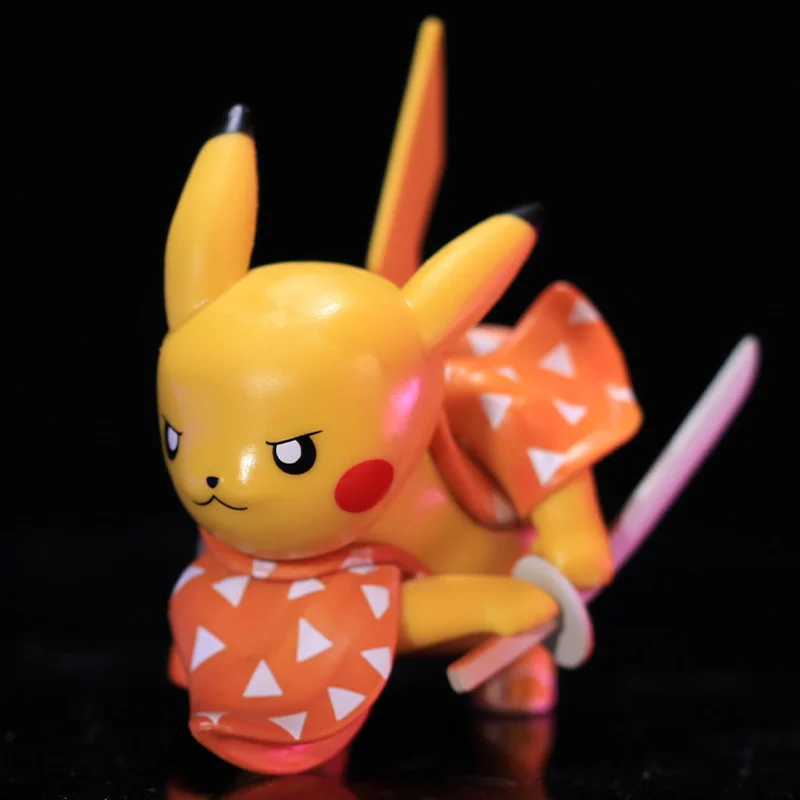 

Pokemon Cartoon Anime Pikachu Agatsuma Zenitsu Action Figures Toys PVC Model Dolls Decoration Collection For Kids Birthday Gifts