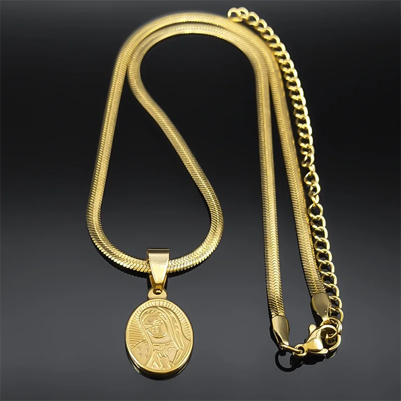 Ожерелье с подвеской Дева Мария из нержавеющей стали