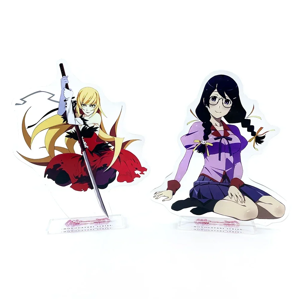 Фото Monogatari серия персонажей Oshino Shinobu Tsubasa Hanekawa акриловая подставка фигурка модель держатель тарелки торт топпер аниме №1
