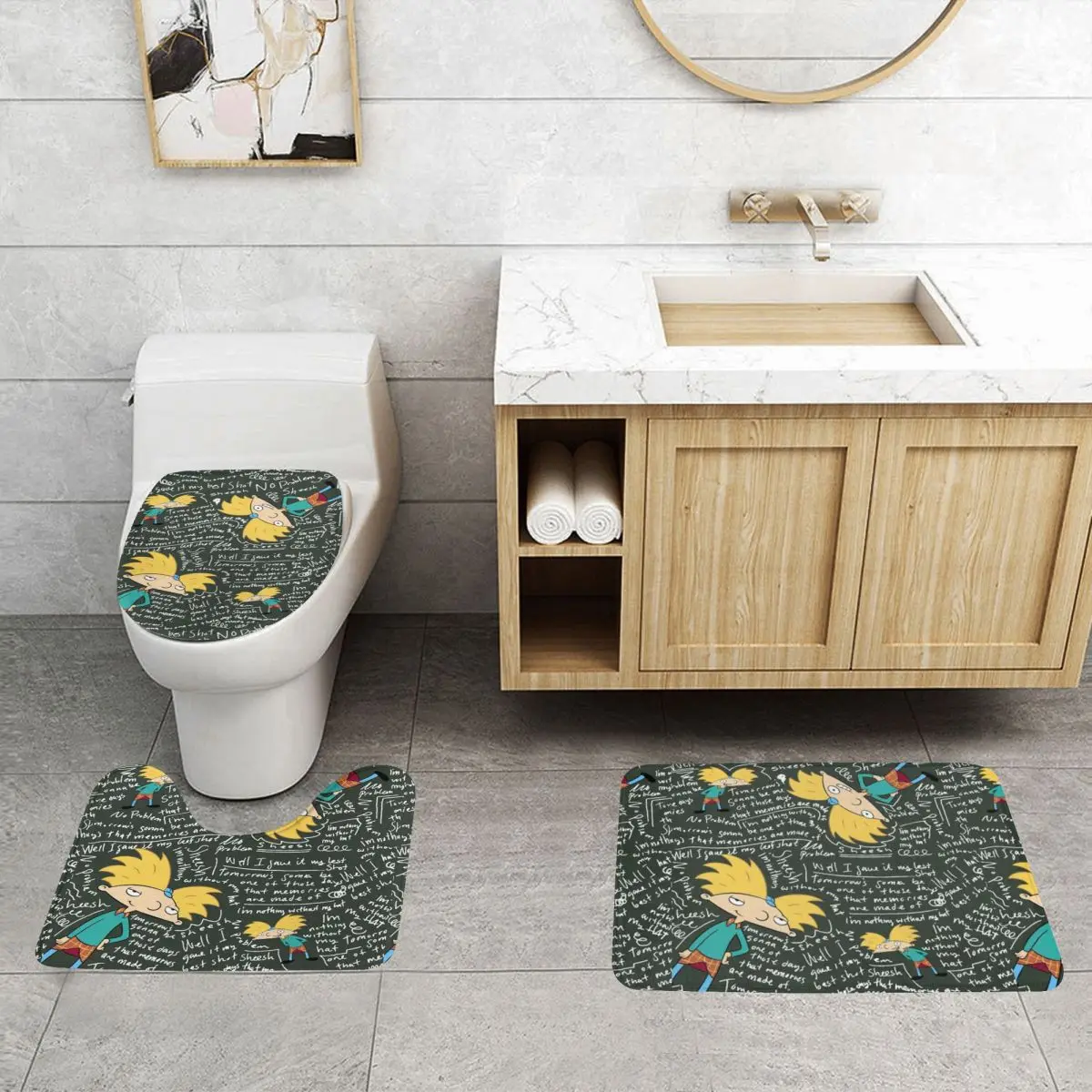 На заказ Hey Arnold аниме анимация 3-х предметный набор ковриков для ванной комнаты