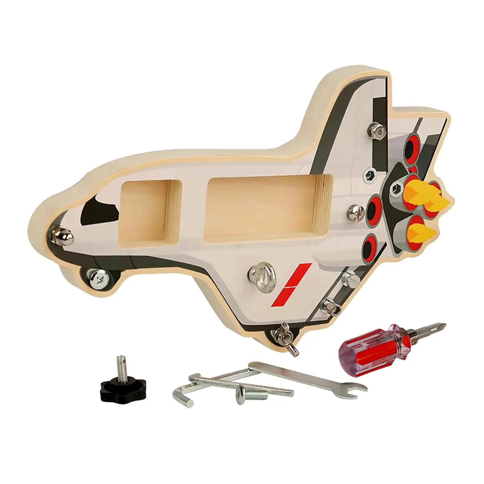 

Деревянная отвертка, набор доски для мелкой моторики, базовые навыки, образовательная форма космического корабля для детей дошкольного возраста для девочек