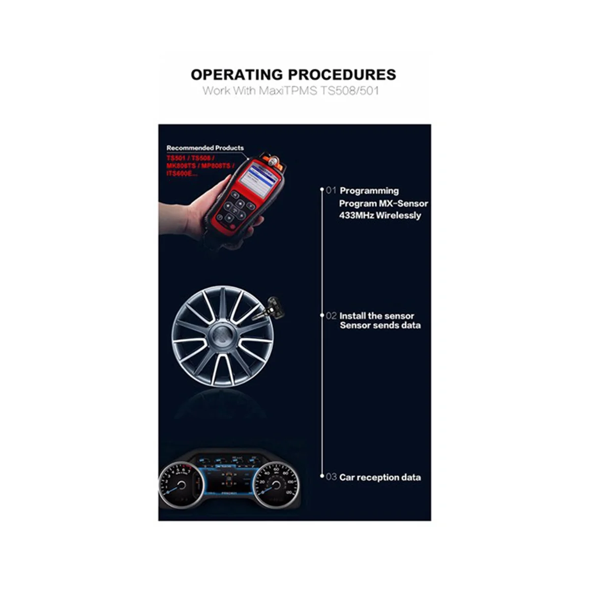 Программируемый TPMS датчик 4 шт. 433 МГц 315 Универсальный 2 в 1 для системы