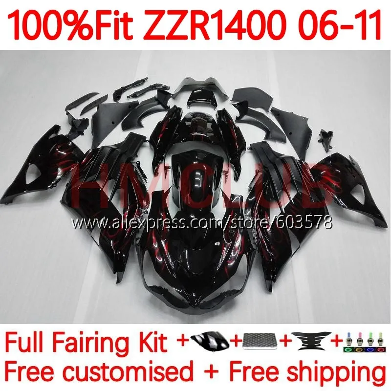 

Оригинальный комплект для KAWASAKI NINJA ZZR 1400 ZZR1400 2006 2007 2008 2009 2010 Φ 06 07 08 09 10 11 обтекатель 80No.0 оранжевый черный