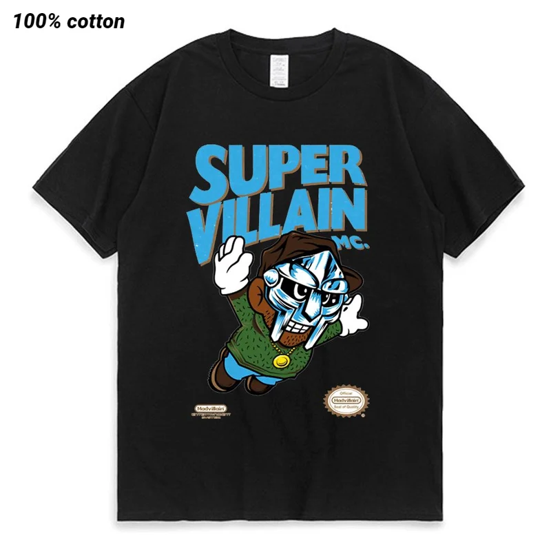 

T-shirt Men Mf Doom Short Sleeve T Shirt Men's Casual Loose Tee Shirt Women Hop Retro Tshirt Harajuku Streetwear Tops Unisex