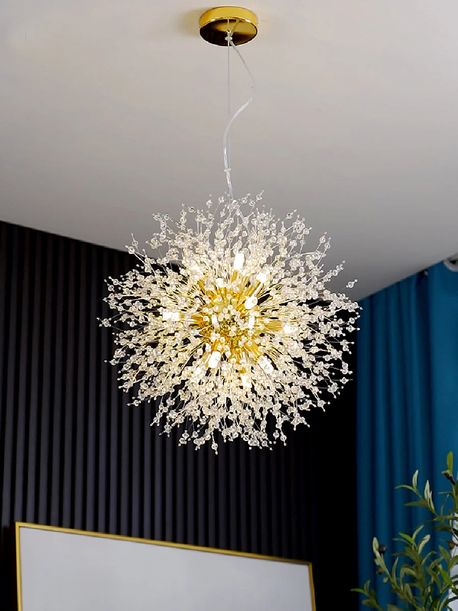 

Modern Crystals Chandelier Nordic Dandelion Lamps For Living Room Simple Home Intdoor Dining Room Kitchen Pendant Lights Decorat