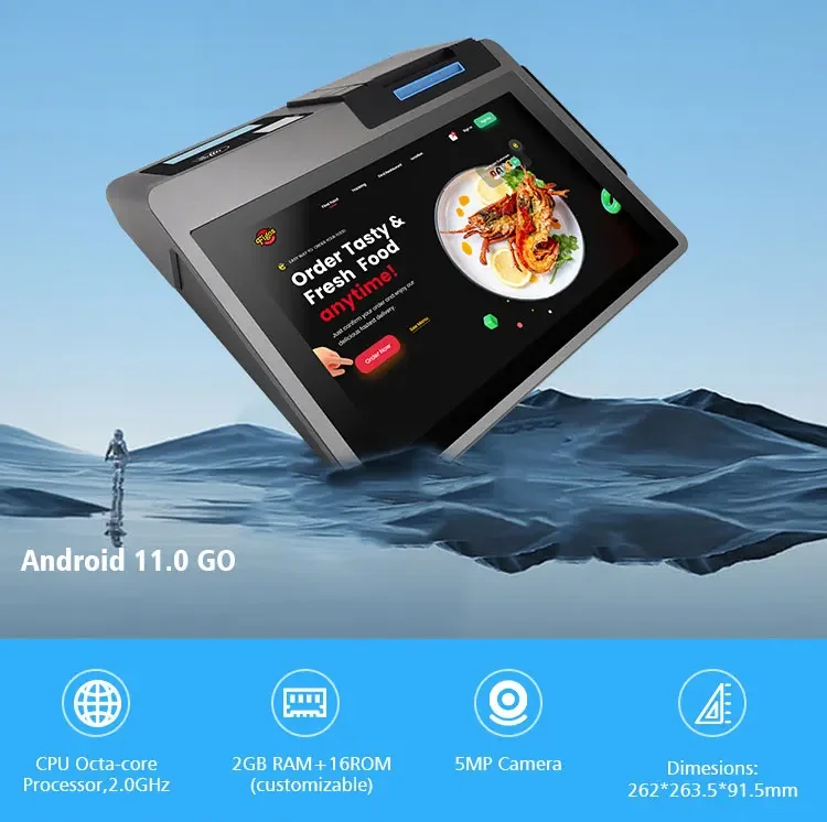 SZZCS Z100 - Android 11 с 3 5-дюймовым сенсорным терминалом все в одном POS 58 мм 80