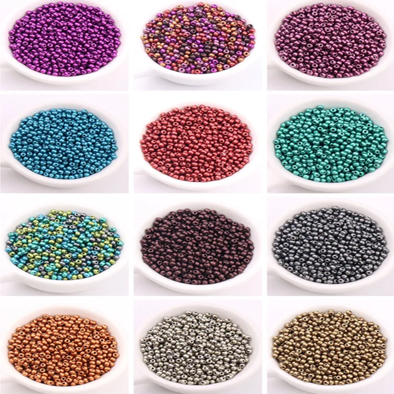 

2mm3mm High Quality Metal Stained Glass Mini Rice Beads DIY Necklace Bracelet Jewelry Accessories Home Decor Etc