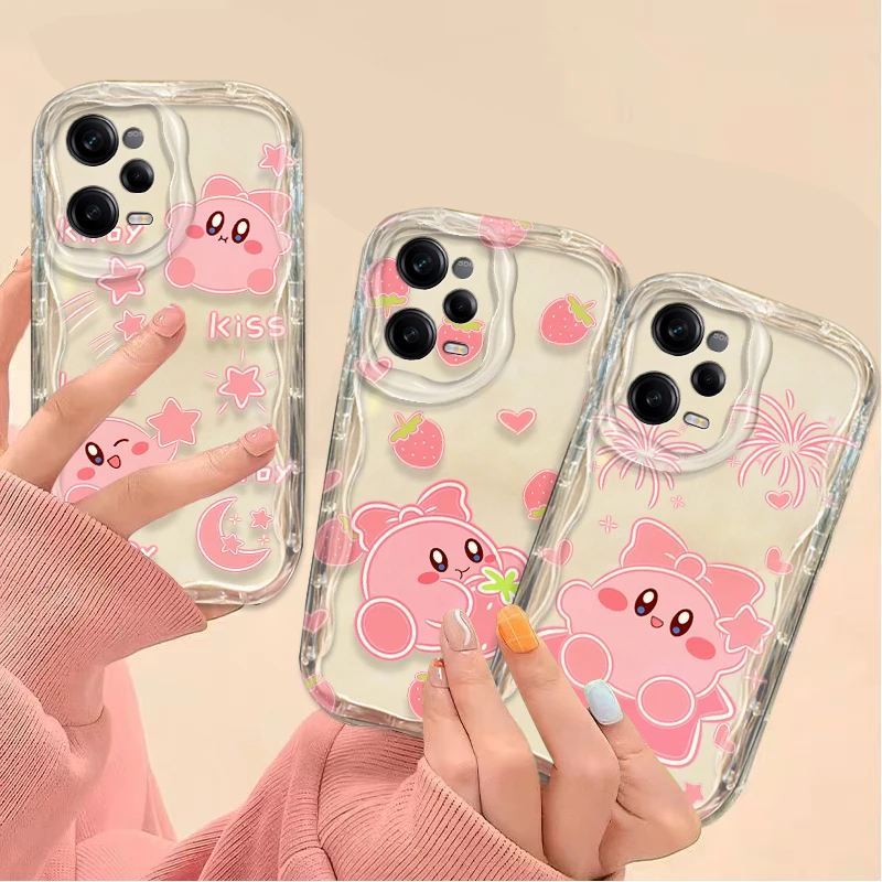 Милый мультяшный чехол K-Kirby 3D Wave для Xiaomi Redmi Note 13 12 Pro Plus 4G 5G 12S 11S 1110 10S 9 9S 14C 13C 12C A3 Cover