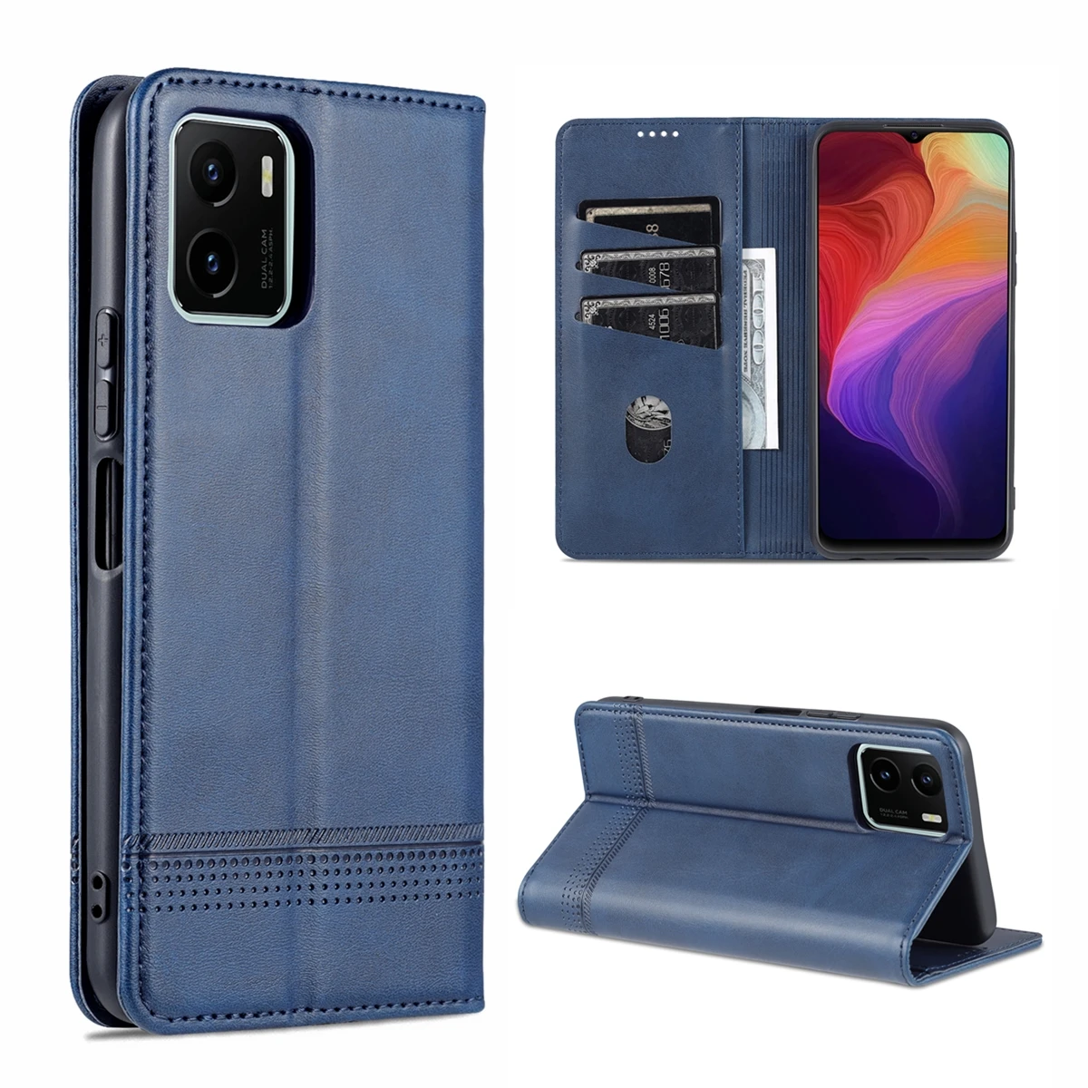 Роскошный Магнитный кожаный чехол-книжка для Vivo Y15s 4G / Y15A T1 Y10 |
