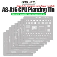 relife rl 044 ip series cpu tin planting set a8 a15 cpu planting tin 8 pieces for iphone 61313 mini13 pro13 pro max series