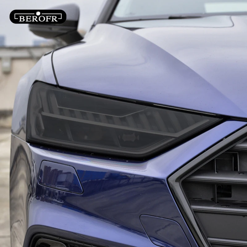 

Тонировка для передних фар автомобиля Audi A7 S7 4K 2019-настоящее время, Черная защитная пленка, защитная задняя фара, прозрачная наклейка из ТПУ, аксессуары