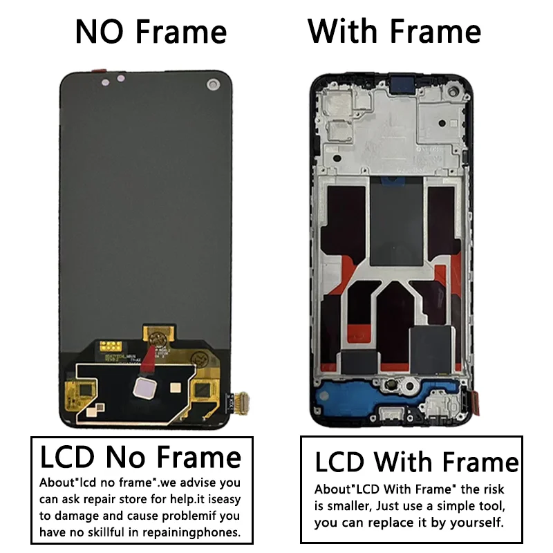Фото 6.43-дюймовый дисплей LCD с сенсорной панелью и дигитайзером в сборе для Oppo Find X3 Lite CPH2145, с рамкой для Oppo Find X3 Lite №3
