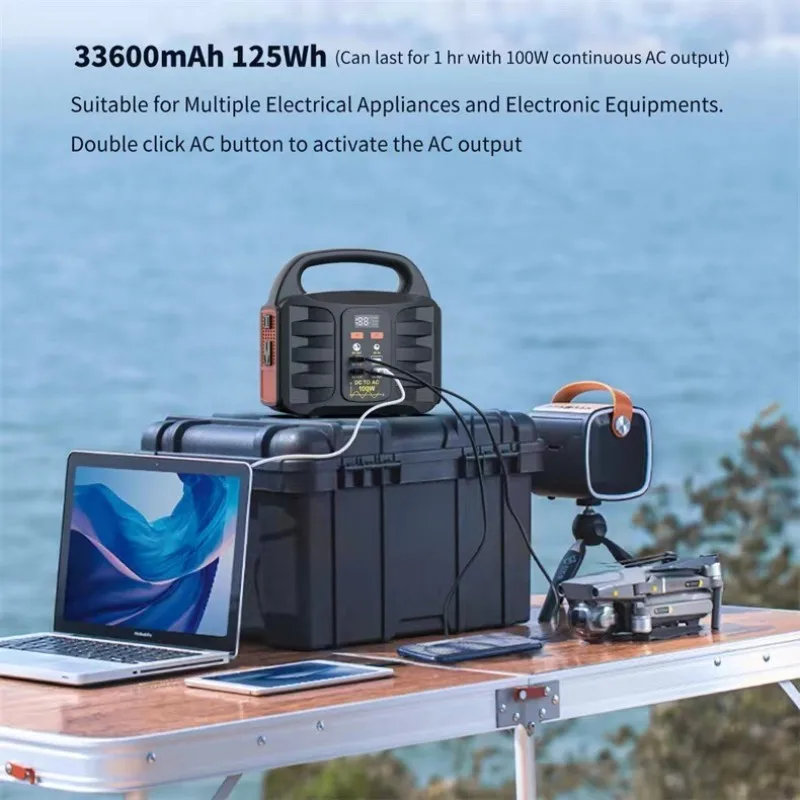 

Портативный уличный источник питания для кемпинга, 33600 мАч, 100 Вт, 220 В