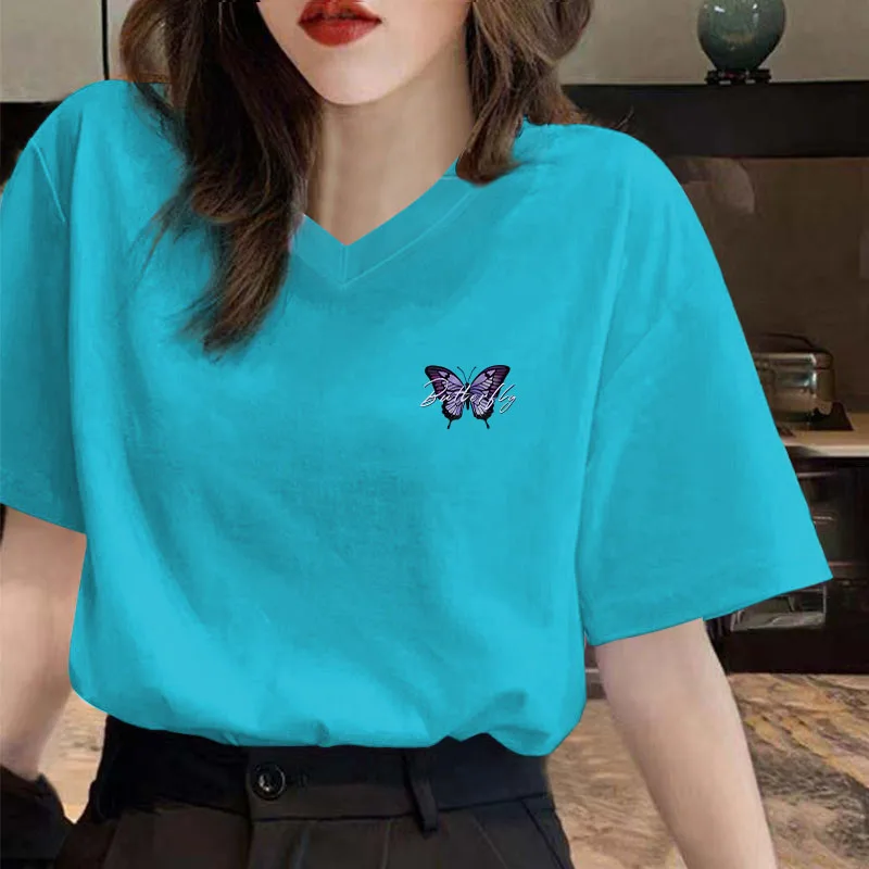 

Clothes Ladies 2022 Women Fashion Cotton pink T Shirt Tee Shirt Fashion