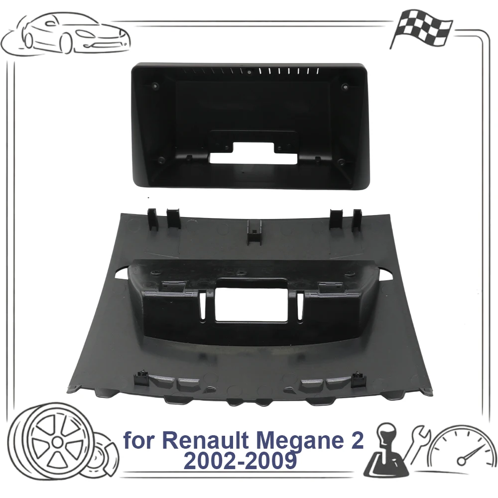 Фото 9-дюймовая рамка автомагнитолы для Renault Megane 2 2002-2009, панель приборной панели, кабельная втулка, оригинальные аксессуары с Canbus №5