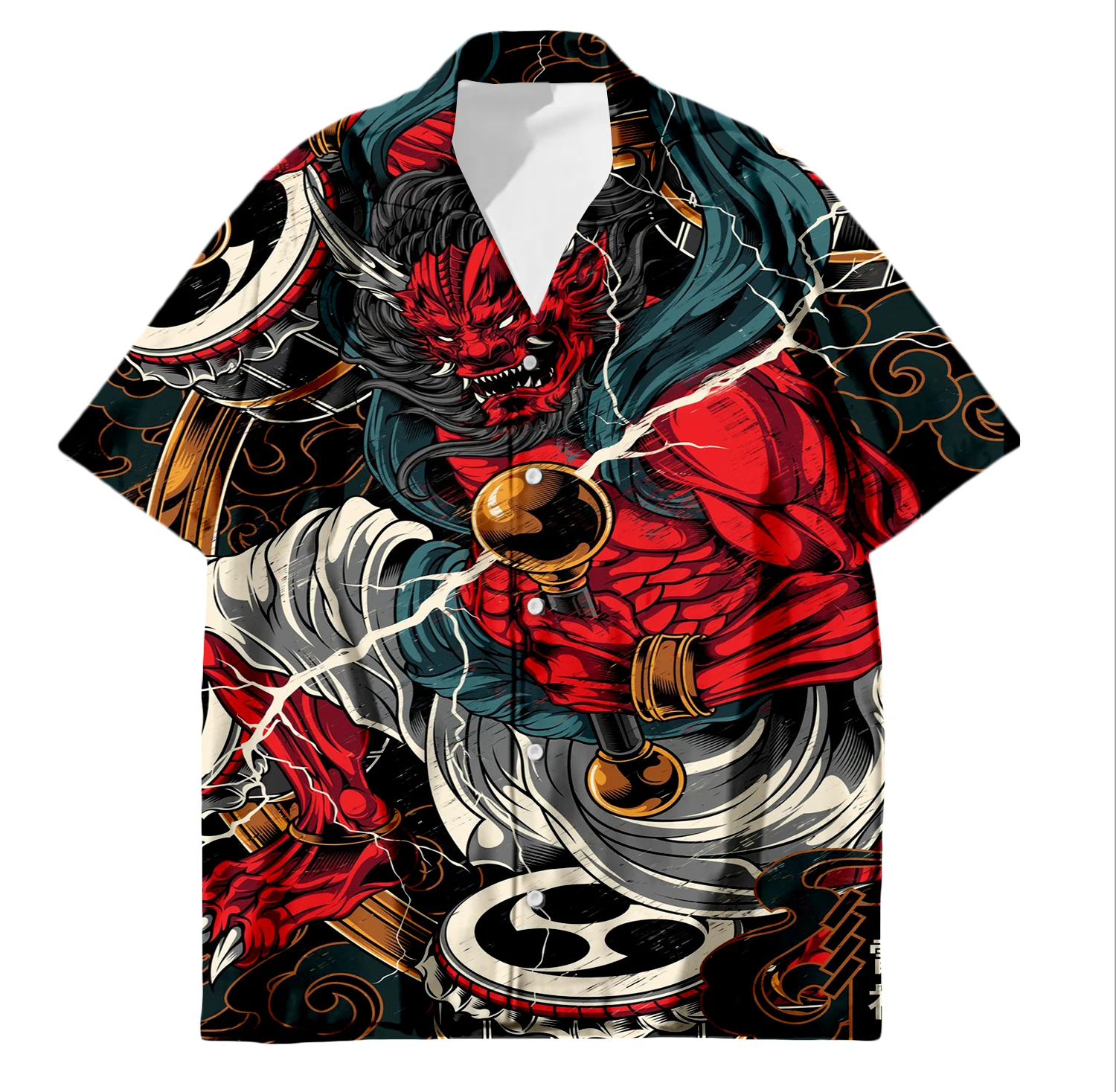 Tessffel Samurai Japan Tattoo 3D Print Men’s Hawaiian Shirts Beach Shirt Fashion Summer Harajuku Casual Oversize Streetwear S9