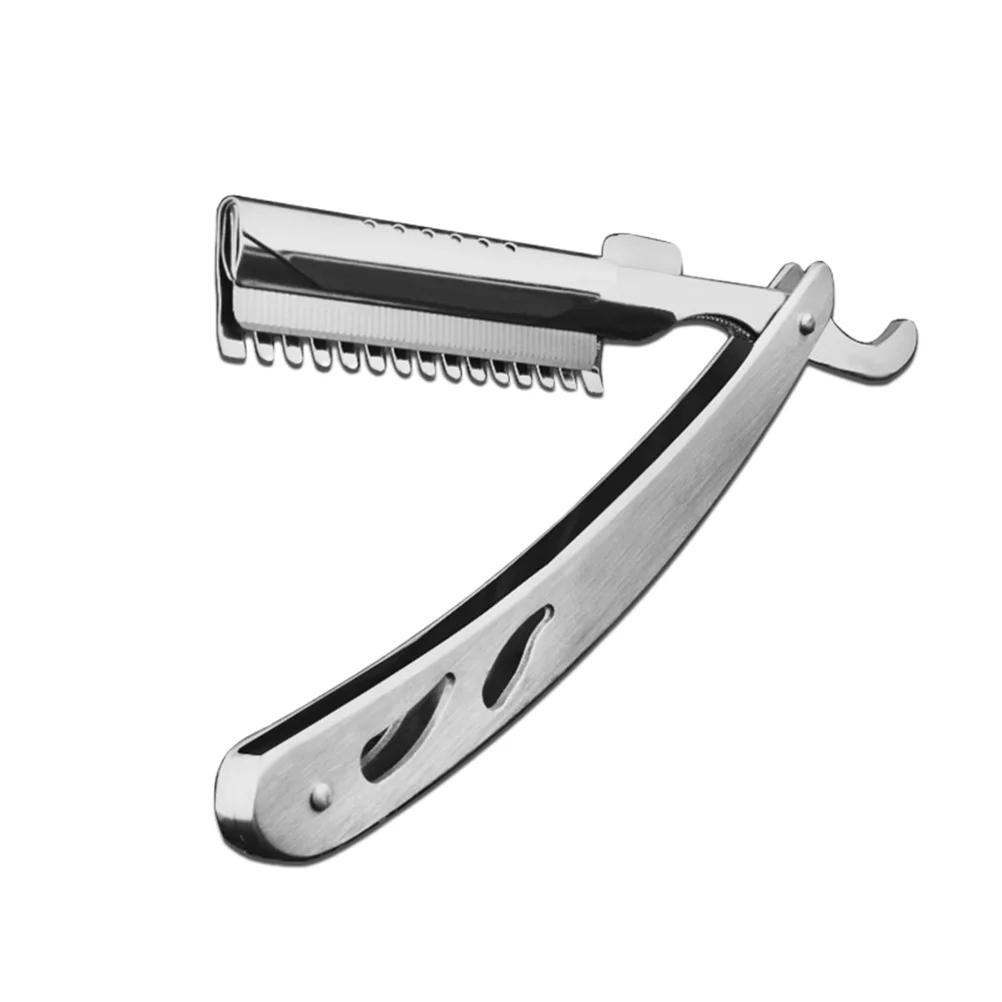 

1 Pc Manual Practical Portable Full Steel Eyebrow Shaping Tool Foldable Barber Shaving for Men Use Sideburns