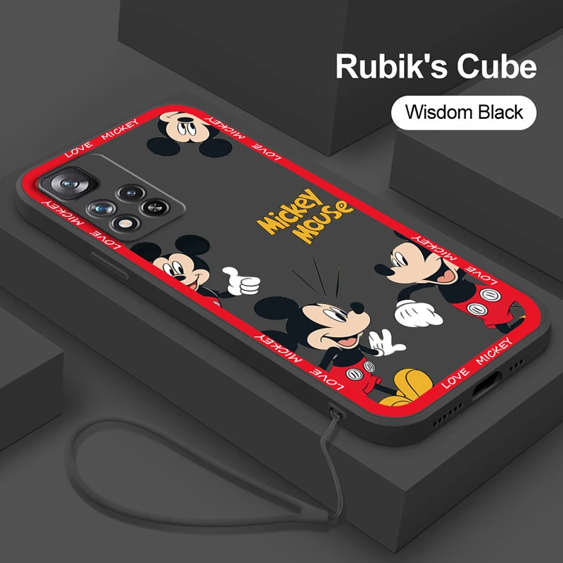 

Mickey Minnie Mouse Cartoon Phone Case For Xiaomi Redmi Note 11 11S 11T 10S 10 9S 9T 9 8T 8 Pro Plus 5G Liquid Rope Soft Funda