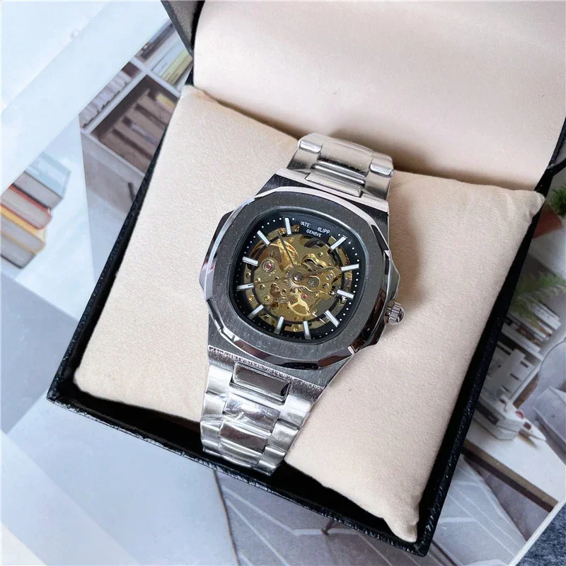 

Top AAA Watches For Mens Luxury Multifunction Full Steel Automatic Mechanical Tourbillon watch High Qulaity AAA Clock