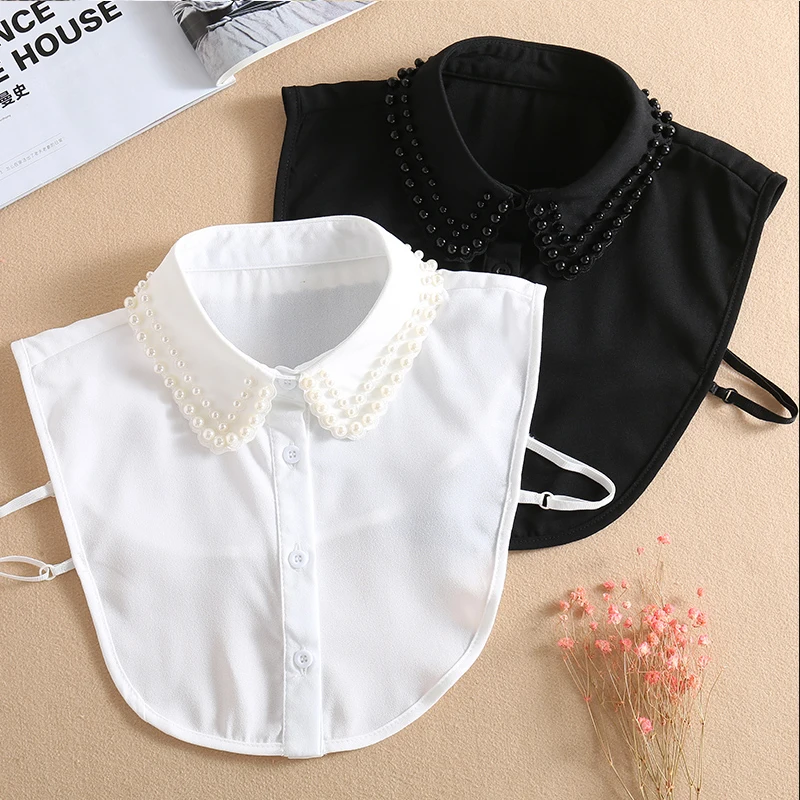 Pearl Fake Collar Stand Beads Detachable Collar Fake Women Fake Collar Women Faux Collar Shirt Dress Decorate False Collar