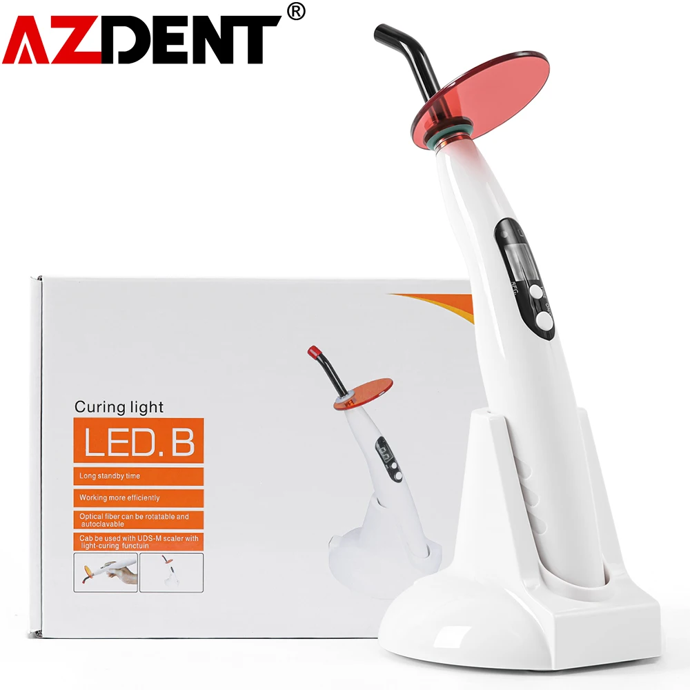 Azdent Dental Wireless Curing Light Dentist Cordless LED.B Lamp Output Intensity 1200-1500mw/cm2