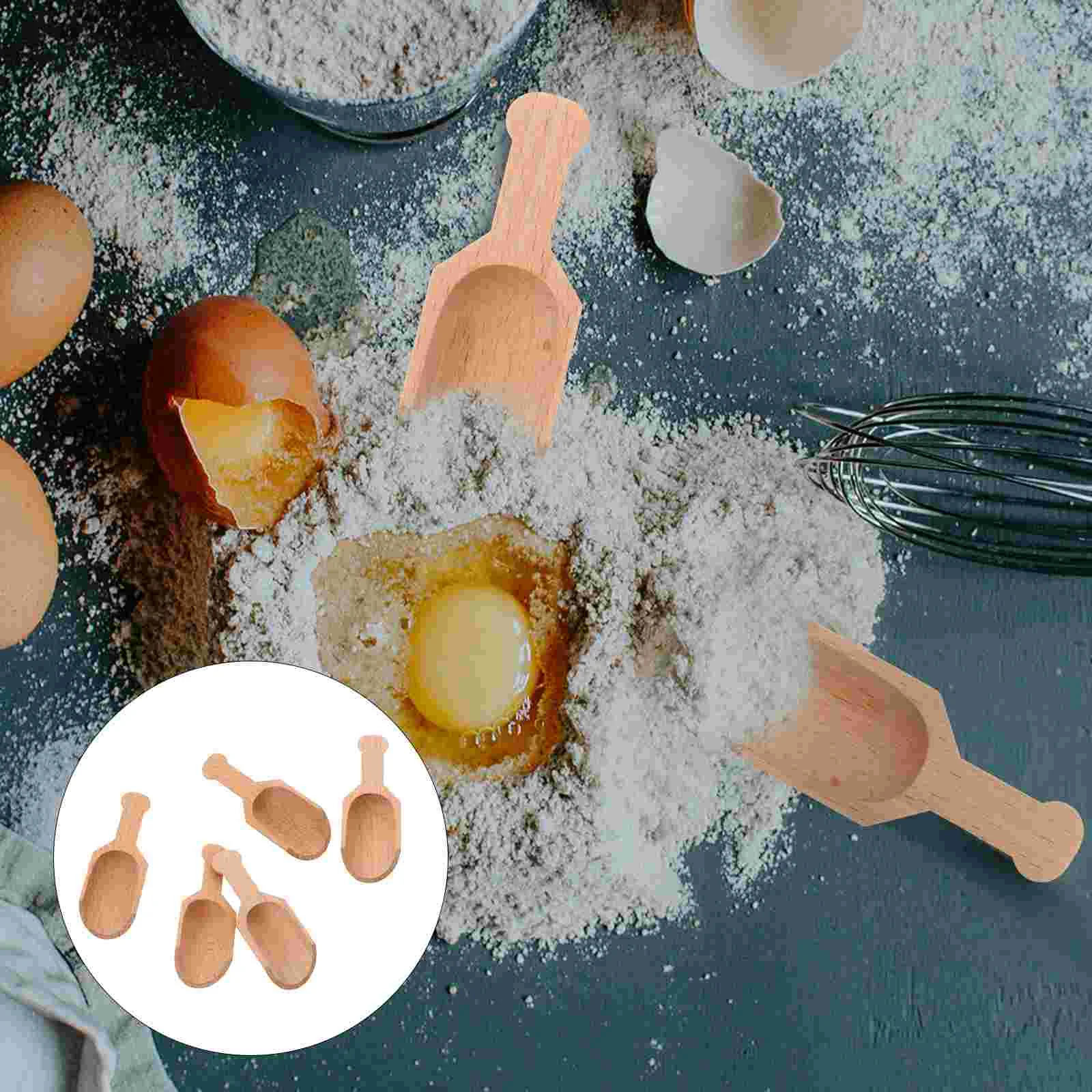 

Wooden Spoons Spoon Scoop Wood Salt Bath Scoops Tea Mini Salts Tasting Honey Sugar Bamboo Measuring Scooper Washing Flour Milk