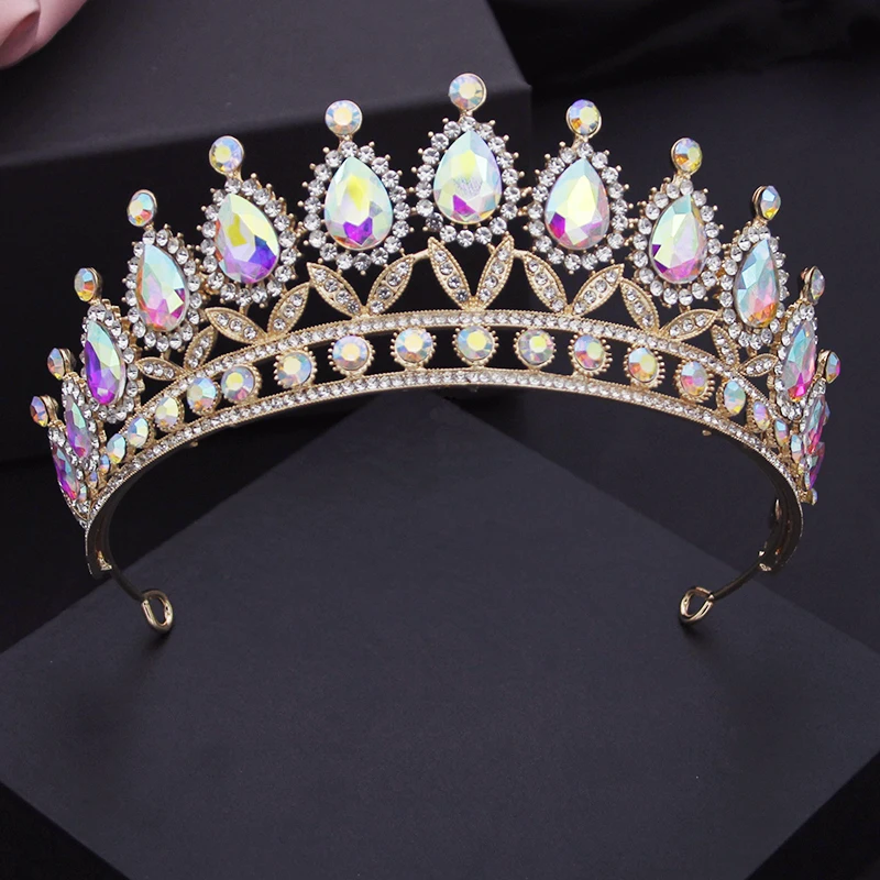 

Gorgeous Crystal Bridal Crown for Royal Queen Bride Tiaras Headbands Luxury Wedding Hair Jewelry Prom Head Accessories
