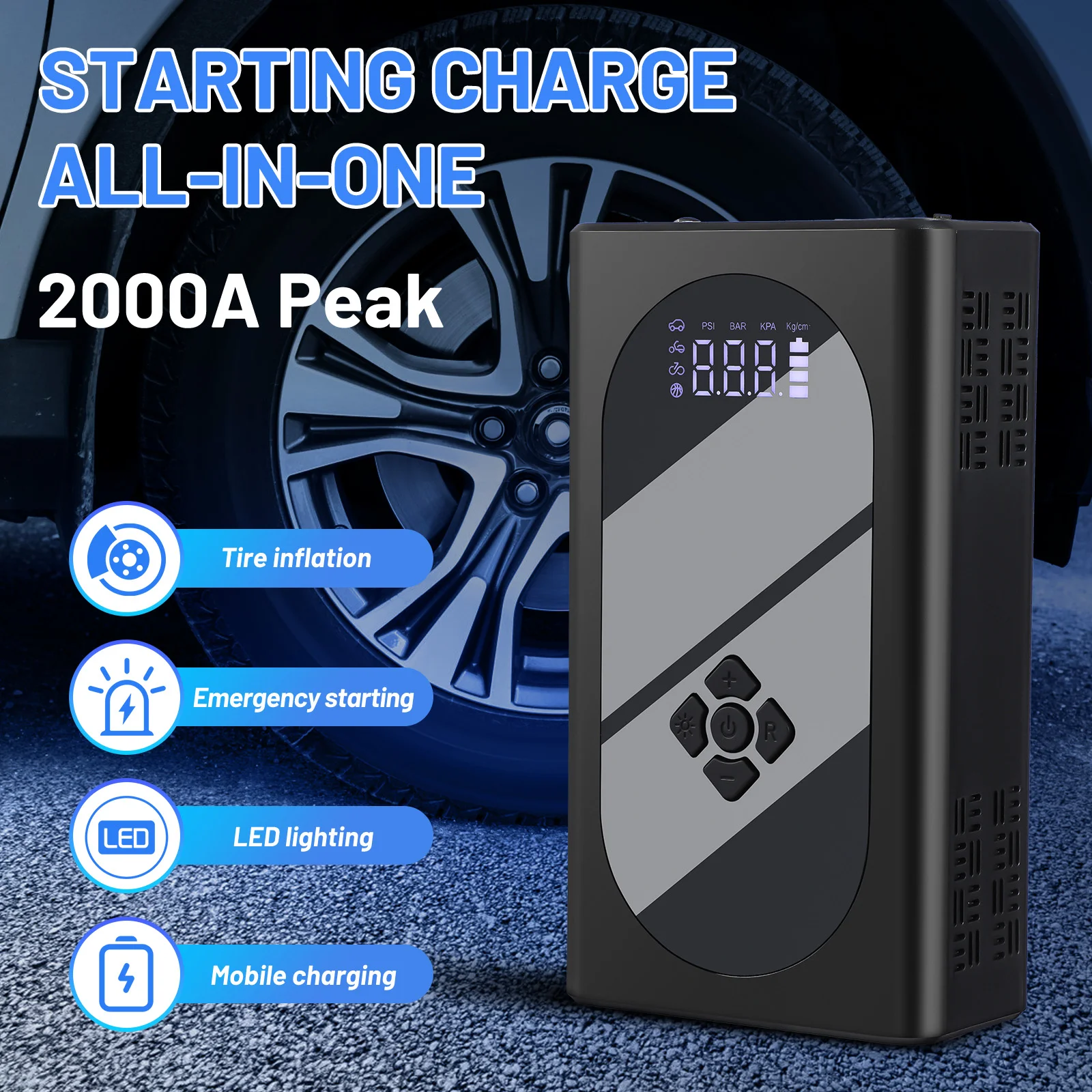 

Portable Automotive Booster Automatic Car Accessories Vehicle PC Tire Inflator Emergency Starter
