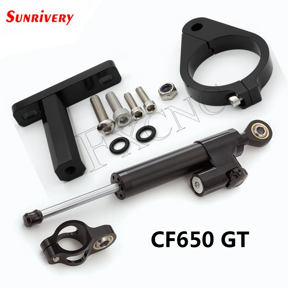 

For CFMOTO CF650 GT CNC Motorcycle Aluminum Adjustable Steering Stabilize Damper Bracket Support Mounting Kit